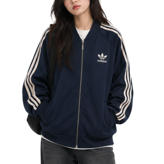 adidas アディダス スーパースターシリーズ トラックジャケット ジャージ ネイビー M