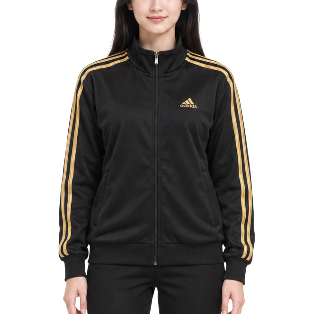 adidas アディダス トラックジャケット ジャージ ブラック×ゴールド S