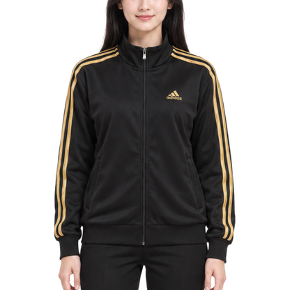 adidas アディダス トラックジャケット ジャージ ブラック×ゴールド S