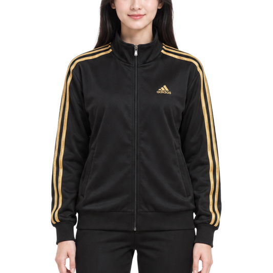 adidas アディダス トラックジャケット ジャージ ブラック×ゴールド S
