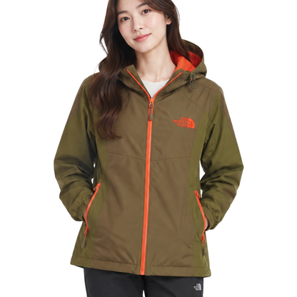 THE NORTH FACE ナイロンジャケット カーキ×オレンジ M