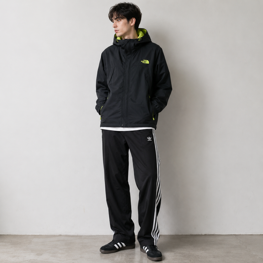 The North Face HyVent Mountain Parka Neon Yellow Logo Embroidery L