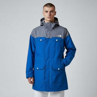 THE NORTH FACE 마운틴파커 롱코트 블루×그레이 S