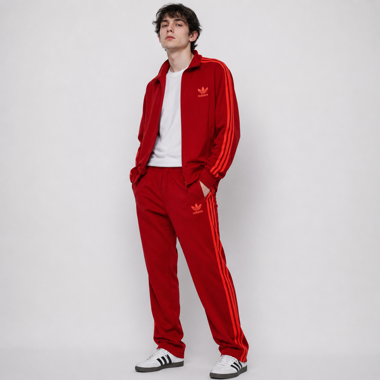 adidas アディダス ジャージ ファイヤーバード レッドxオレンジ S