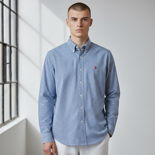 Polo Ralph Lauren Long Sleeve Shirt Gingham Check Red Pony Embroidery S