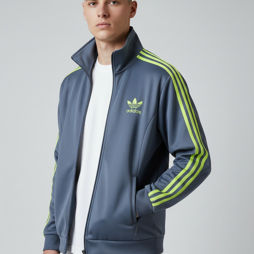 adidas 아디다스 트랙재킷 파이어버드 그레이×네온 옐로우 M