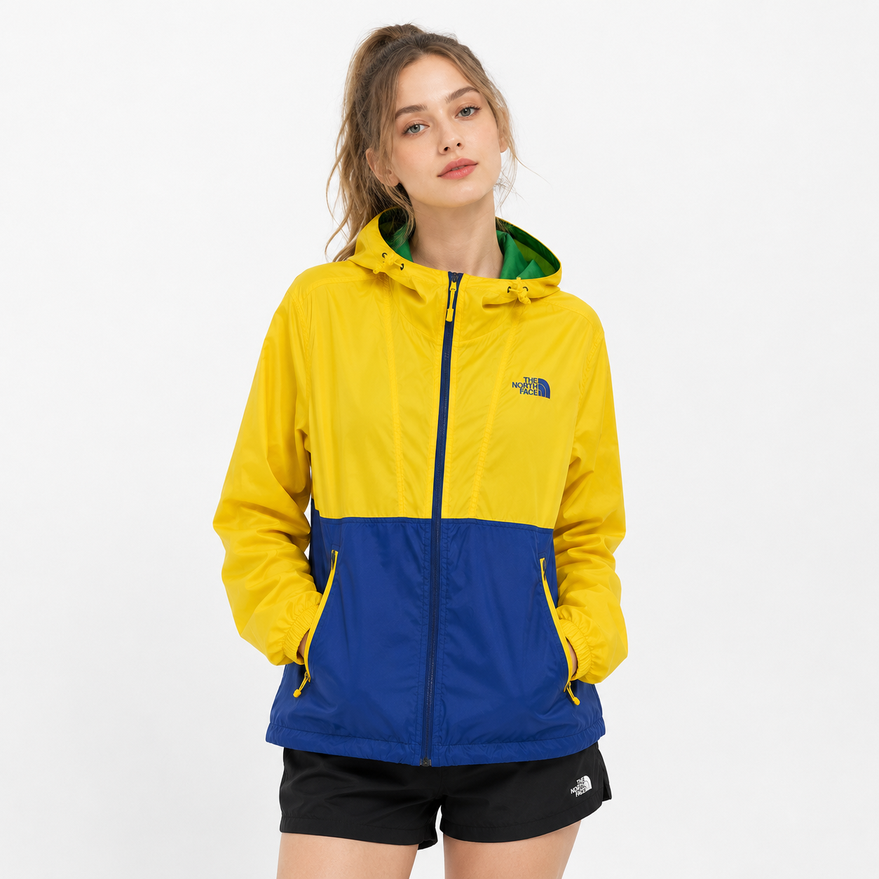 THE NORTH FACE マウンテンパーカー イエロー × ブルー S