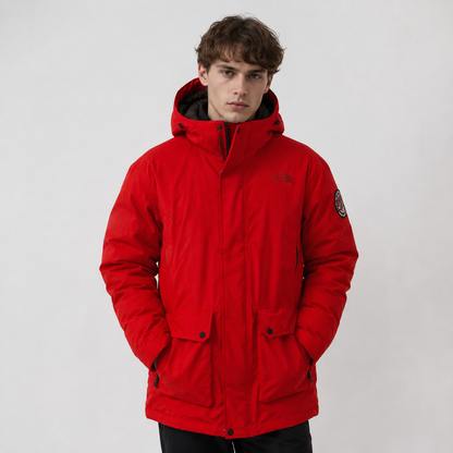 THE NORTH FACE Long Down Coat Down Parka Red M