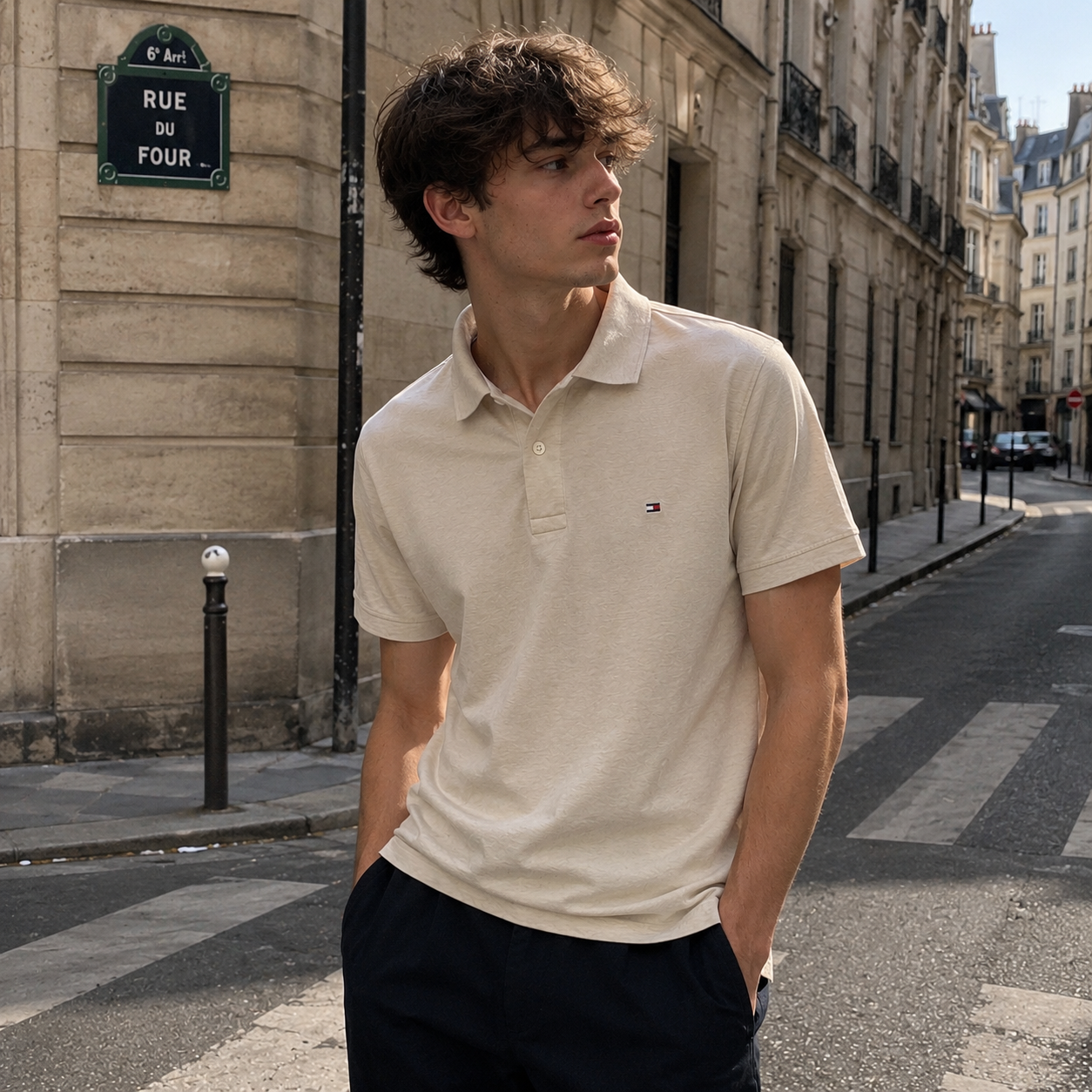 TOMMY HILFIGER ポロシャツ スリムフィット ベージュ XL