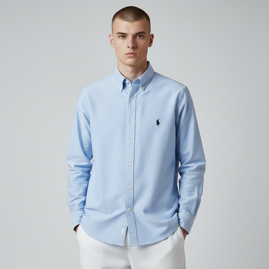 Ralph Lauren Classic Fit Long-Sleeve Shirt, Light Blue, L