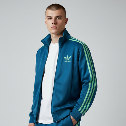adidas アディダストラックジャケット ファイヤーバード 青緑 M