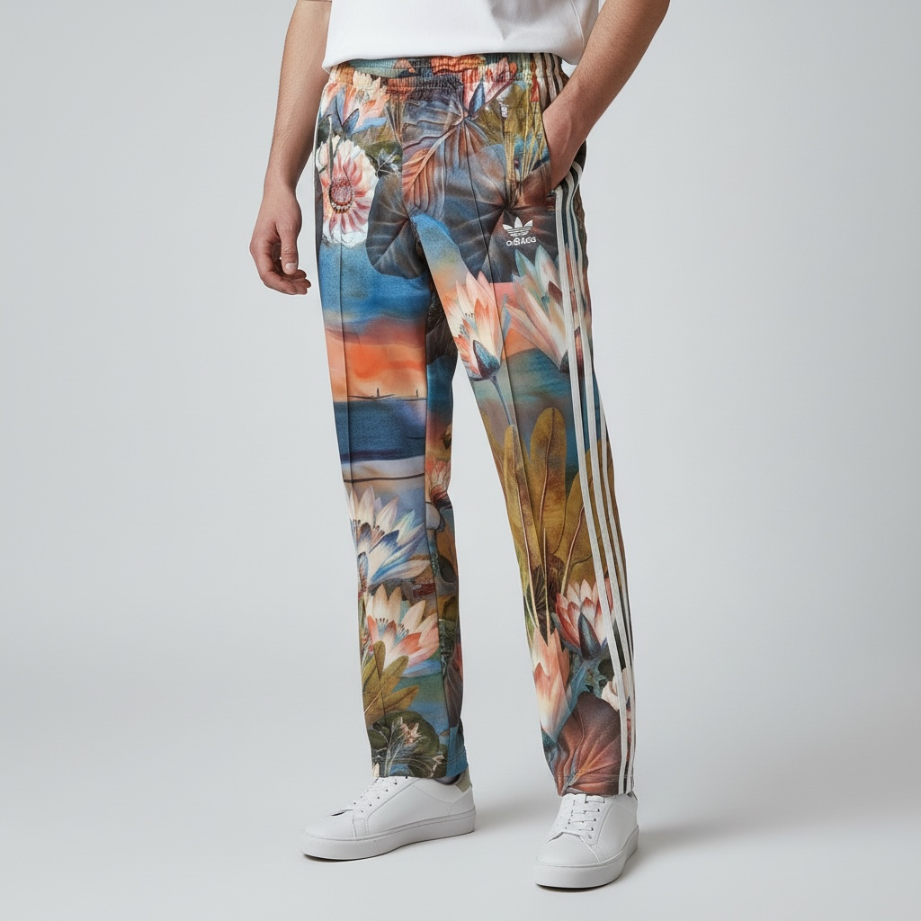 adidas アディダス トラックパンツ Lotus Print Track Pantsファイヤーバード S