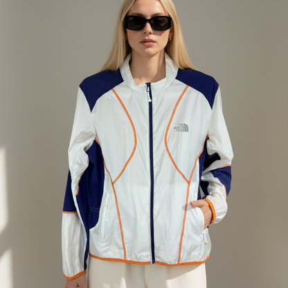 THE NORTH FACE 尼龙夹克 女式 白色×海军蓝×橙色 XL