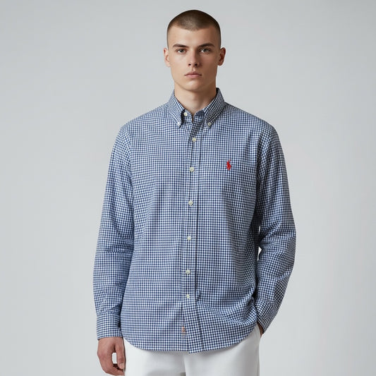 Polo Ralph Lauren Gingham Check Long Sleeve Shirt Navy S
