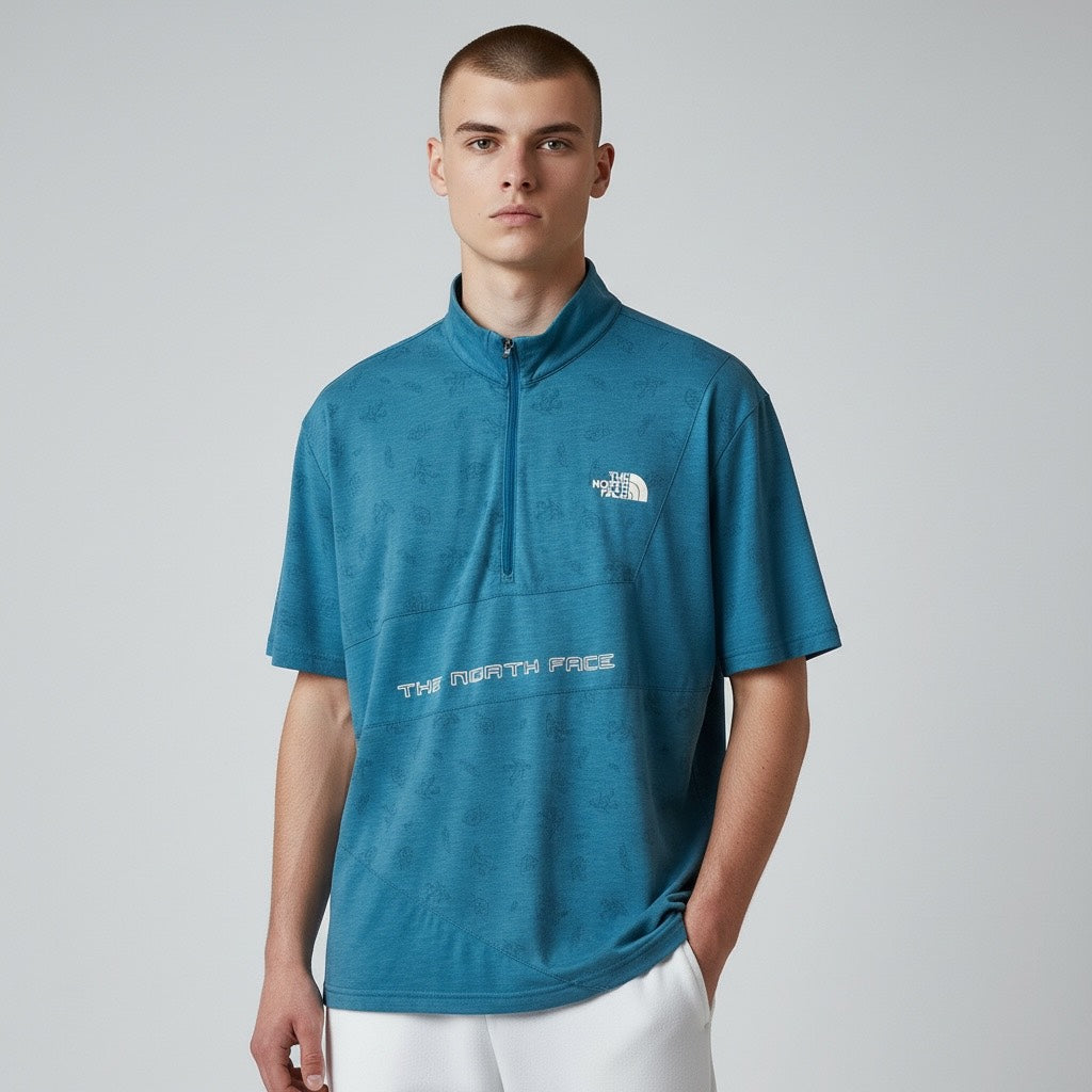 THE NORTH FACE 노스페이스 하프집 티셔츠 블루 L