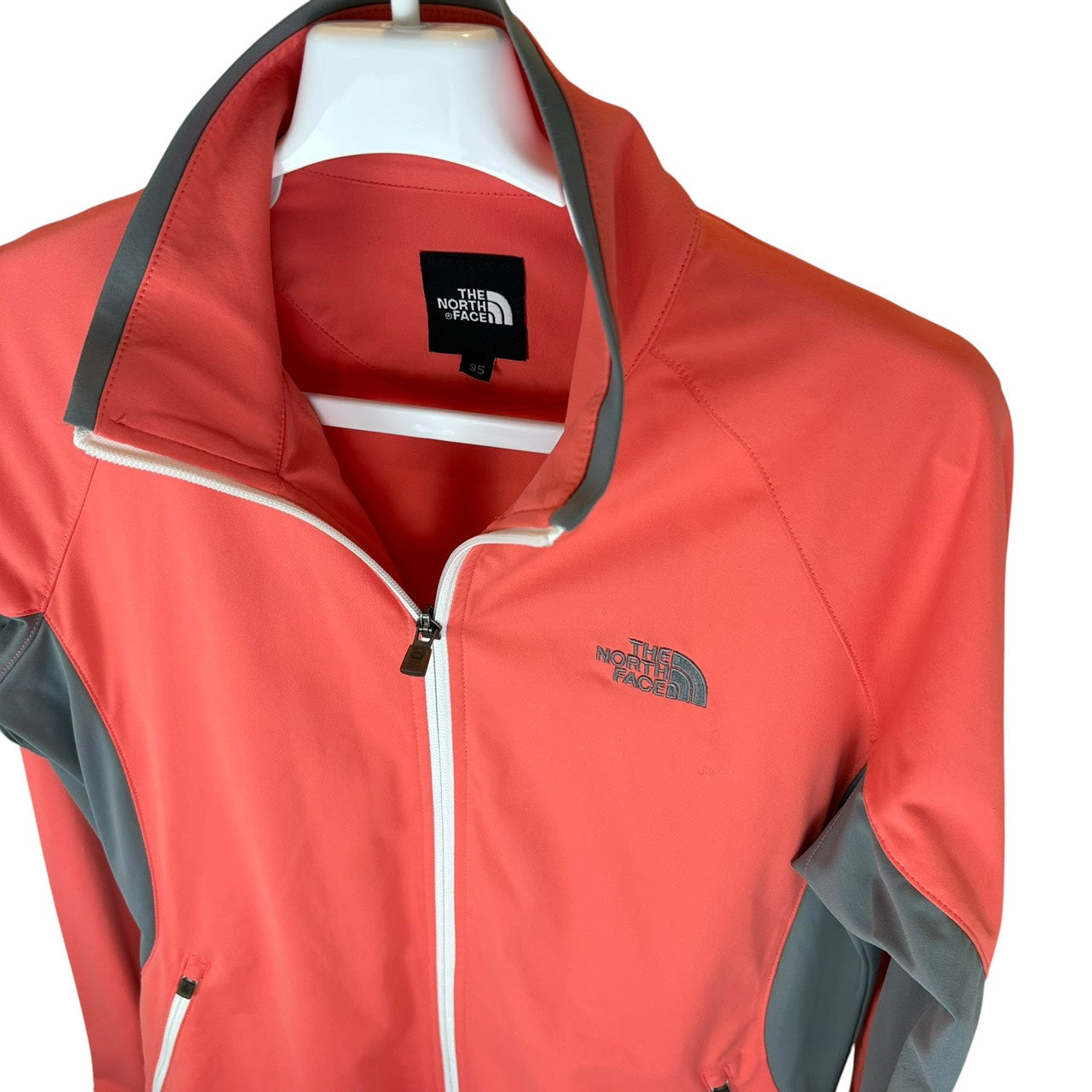 THE NORTH FACE ソフトシェルジャケットサーモンピンク レディース XL(LL)