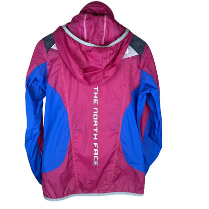 THE NORTH FACE ナイロンジャケット フード付き ピンクxブルー マルチカラー  M