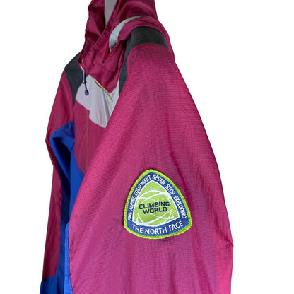 THE NORTH FACE ナイロンジャケット フード付き ピンクxブルー マルチカラー  M