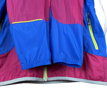 THE NORTH FACE ナイロンジャケット フード付き ピンクxブルー マルチカラー  M