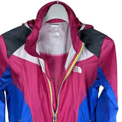 THE NORTH FACE ナイロンジャケット フード付き ピンクxブルー マルチカラー  M