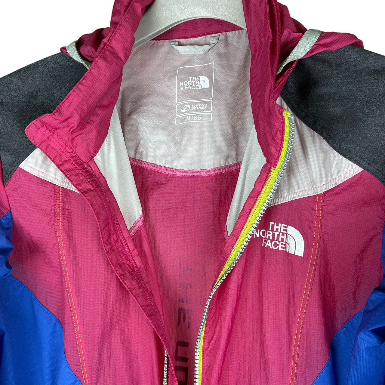 THE NORTH FACE ナイロンジャケット フード付き ピンクxブルー マルチカラー  M