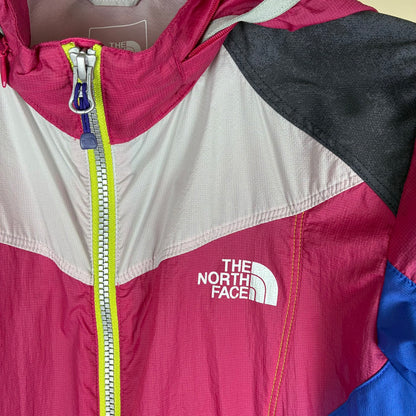 THE NORTH FACE ナイロンジャケット フード付き ピンクxブルー マルチカラー  M
