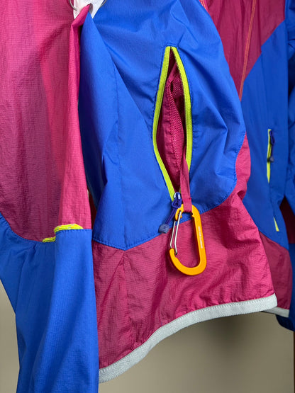 THE NORTH FACE ナイロンジャケット フード付き ピンクxブルー マルチカラー  M