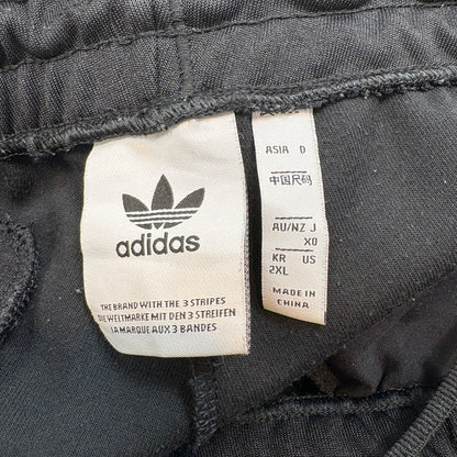 adidas トラックパンツ ジャージ トレフォイルロゴ刺繍 黒 ブラック XXL