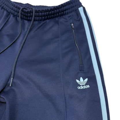 adidas クラシック トラックパンツ ジャージ ネイビー x 水色 M