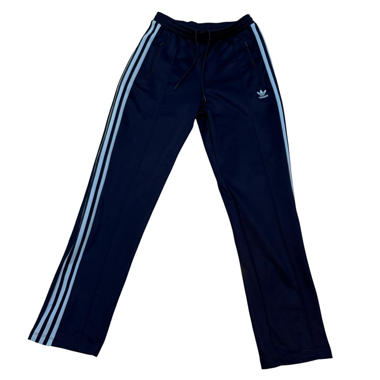 adidas クラシック トラックパンツ ジャージ ネイビー x 水色 M