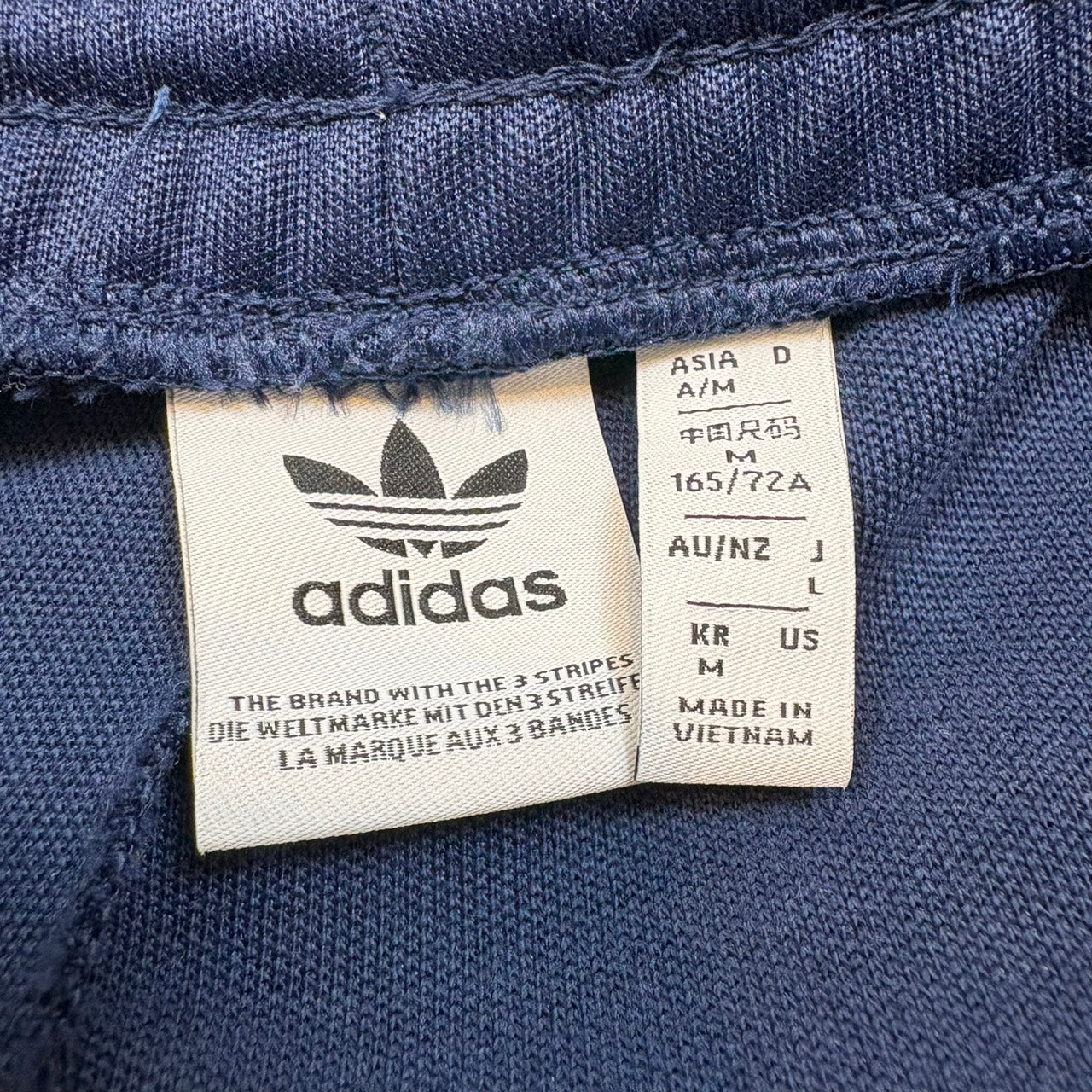 adidas クラシック トラックパンツ ジャージ ネイビー x 水色 M