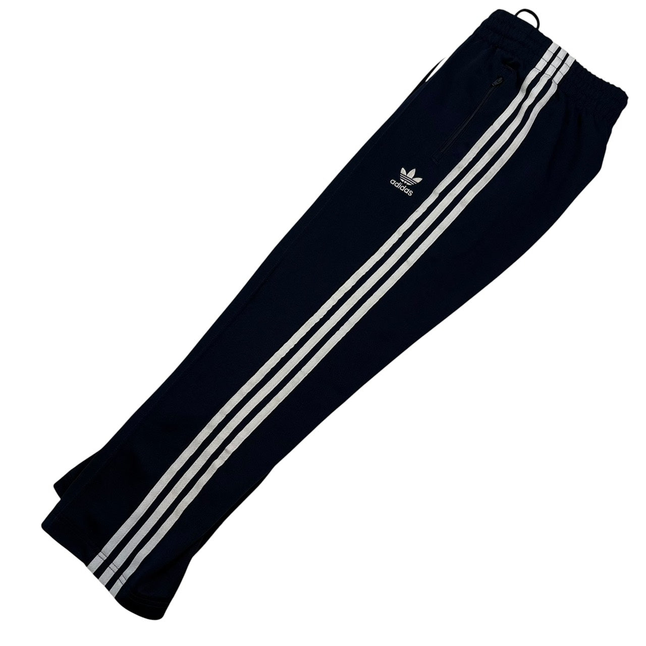 adidas トラックパンツ ジャージ トレフォイルロゴ刺繍 ネイビー S