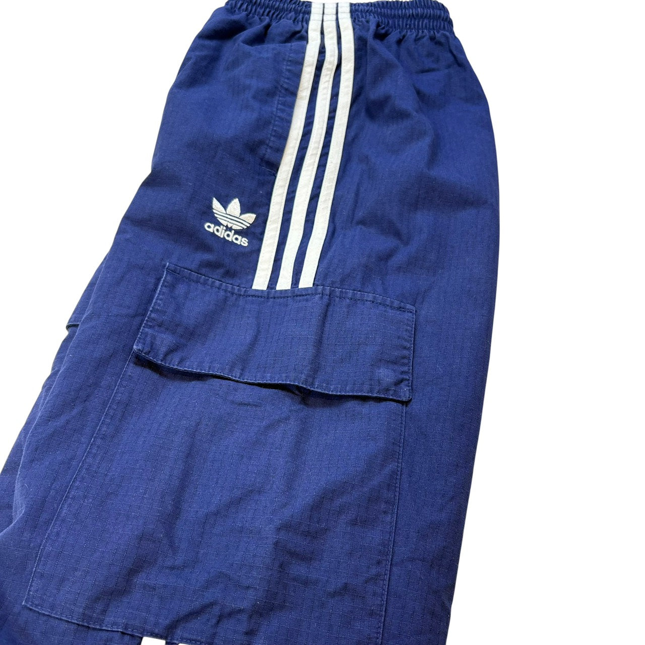 adidas アディダス カーゴパンツ トレフォイルロゴ ブルー 青 S