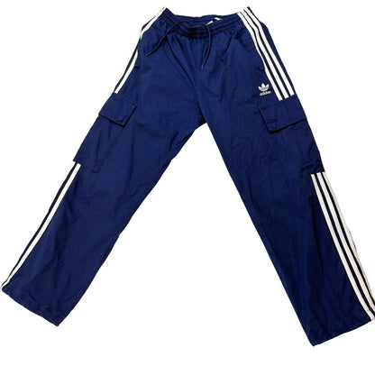 adidas アディダス カーゴパンツ トレフォイルロゴ ブルー 青 S