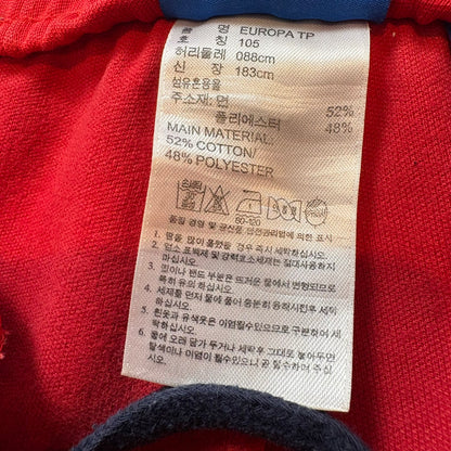 adidas アディダス ジャージ ヨーロッパシリーズ トラックパンツ レッド x ブラック XL