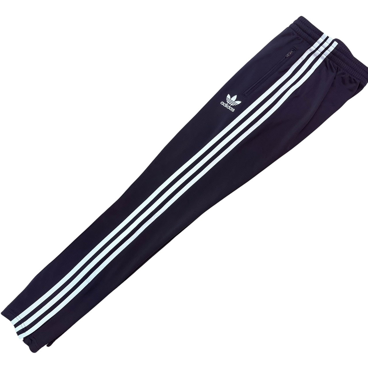 adidas アディダス ジャージ トレフォイルロゴ刺繍 スリムタイプ 黒 ブラック L