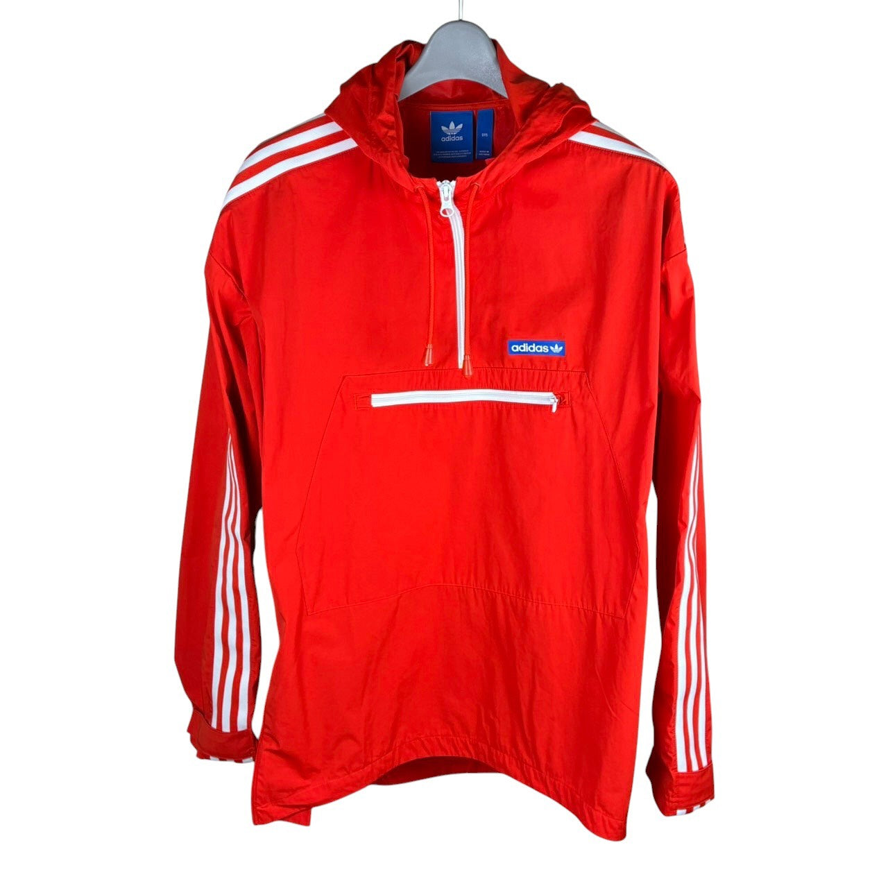 adidas アディダス アノラックパーカー ハーフジップ レッド L
