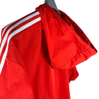 adidas アディダス アノラックパーカー ハーフジップ レッド L