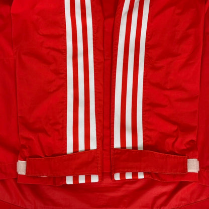 adidas アディダス アノラックパーカー ハーフジップ レッド L