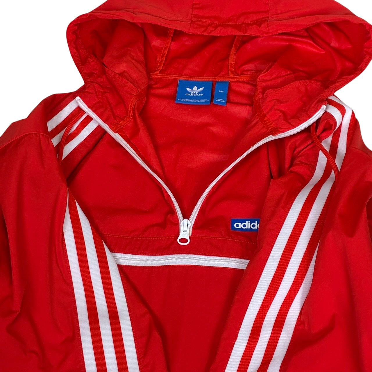 adidas アディダス アノラックパーカー ハーフジップ レッド L