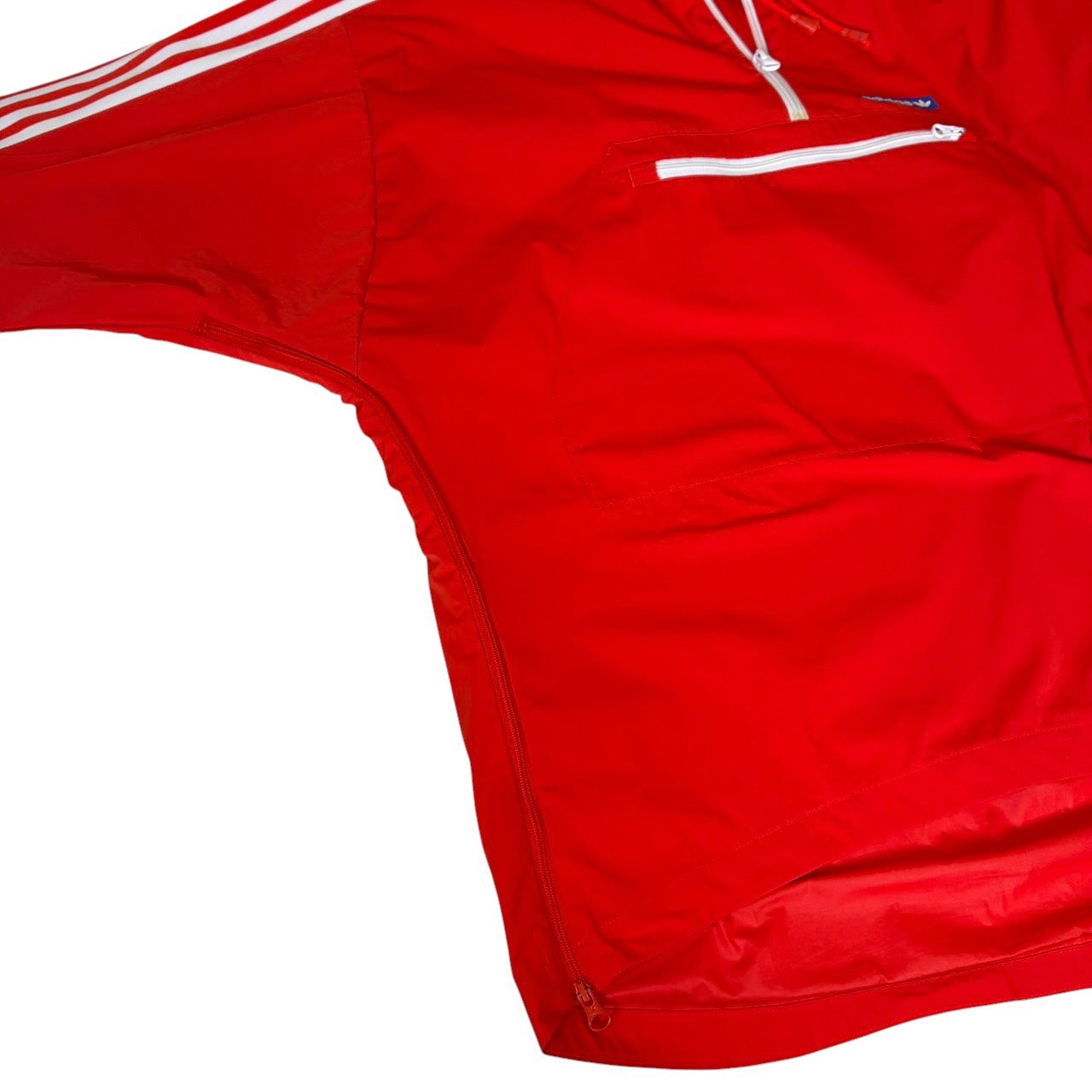 adidas アディダス アノラックパーカー ハーフジップ レッド L