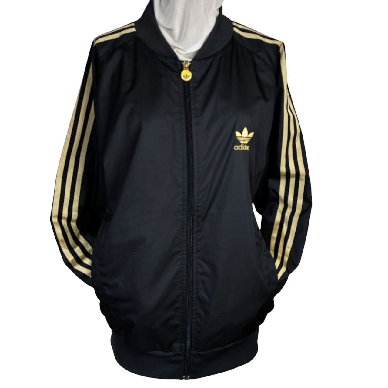 adidas アディダス ジャージ TWISTED WW トラックジャケット ブラック × ゴールド L