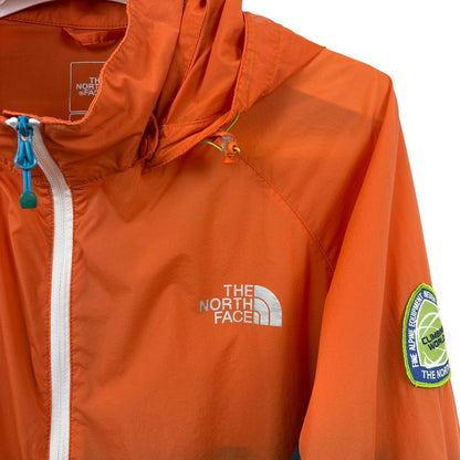 THE NORTH FACE ナイロンパーカー ワッペン付き オレンジ × ネイビー  XL