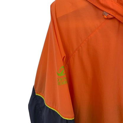 THE NORTH FACE ナイロンパーカー ワッペン付き オレンジ × ネイビー  XL
