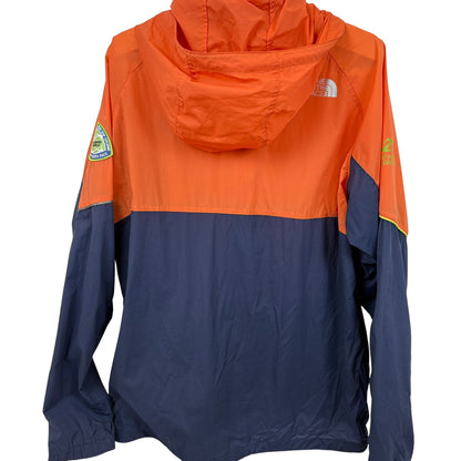 THE NORTH FACE ナイロンパーカー ワッペン付き オレンジ × ネイビー  XL