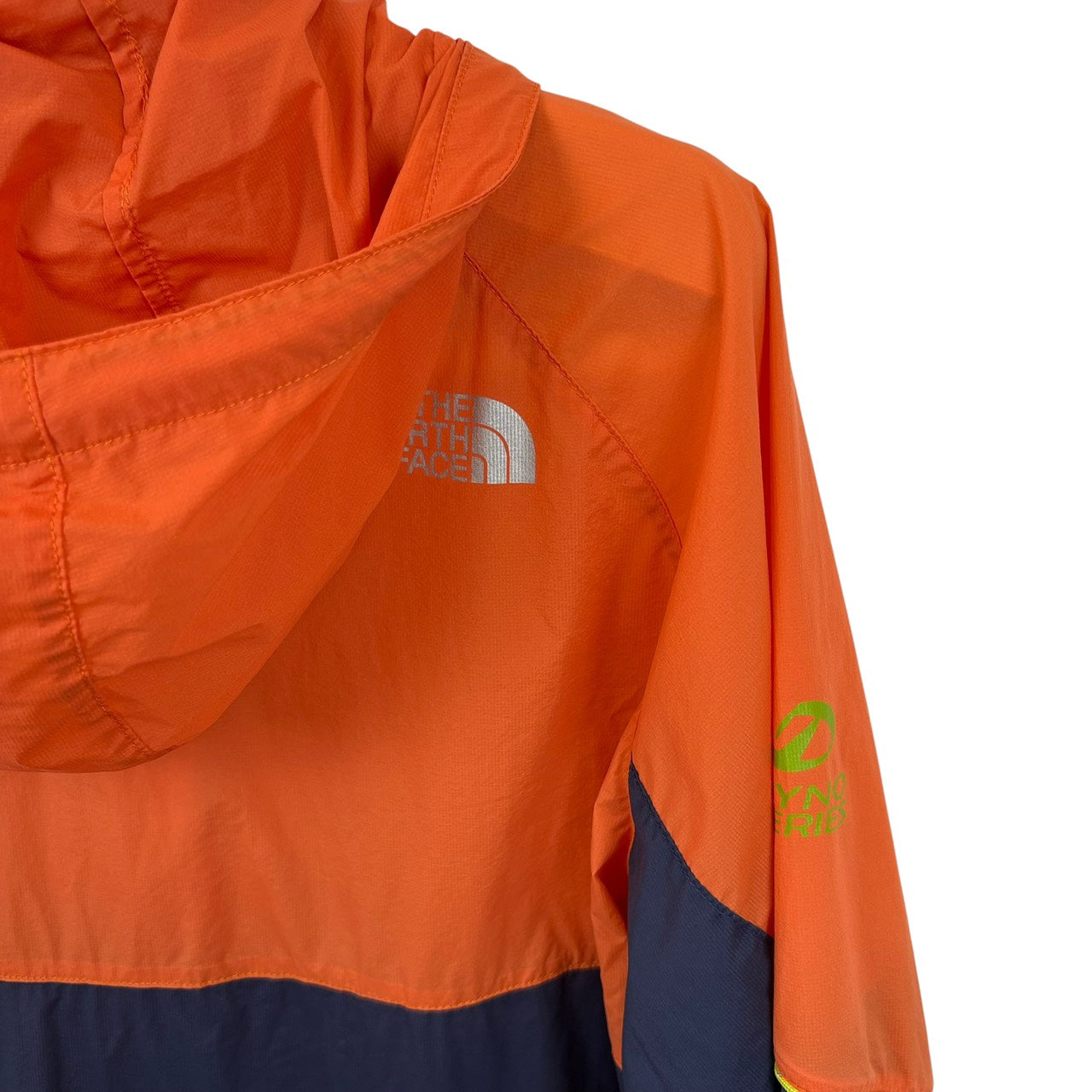 THE NORTH FACE ナイロンパーカー ワッペン付き オレンジ × ネイビー  XL