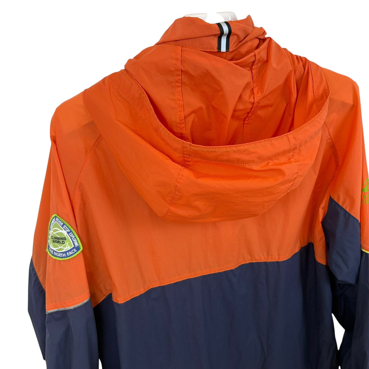 THE NORTH FACE ナイロンパーカー ワッペン付き オレンジ × ネイビー  XL