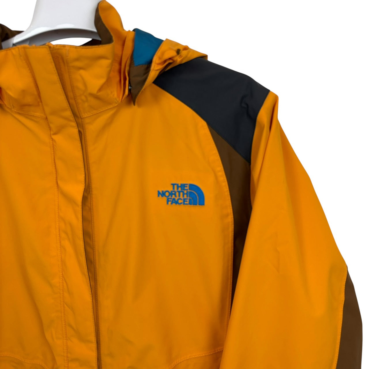 THE NORTH FACE ノースフェイス HyVent マウンテンパーカー イエローオレンジ × ブラウン × インナーブルー XL