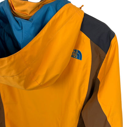 THE NORTH FACE ノースフェイス HyVent マウンテンパーカー イエローオレンジ × ブラウン × インナーブルー XL