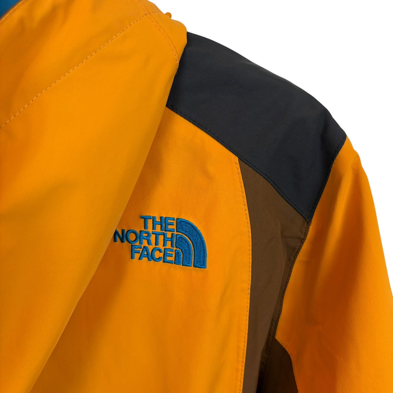 THE NORTH FACE ノースフェイス HyVent マウンテンパーカー イエローオレンジ × ブラウン × インナーブルー XL